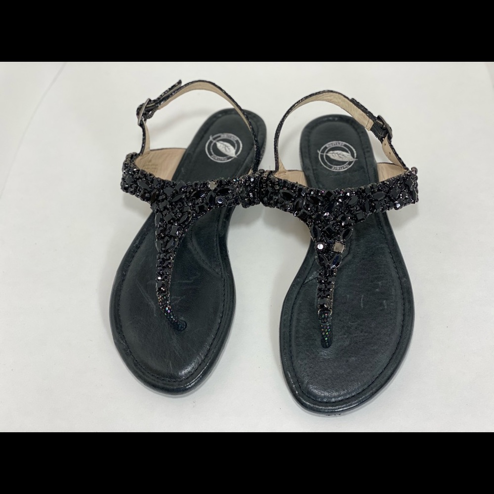 Nurture Black Multicolor Rhinestone Sandals Size9M